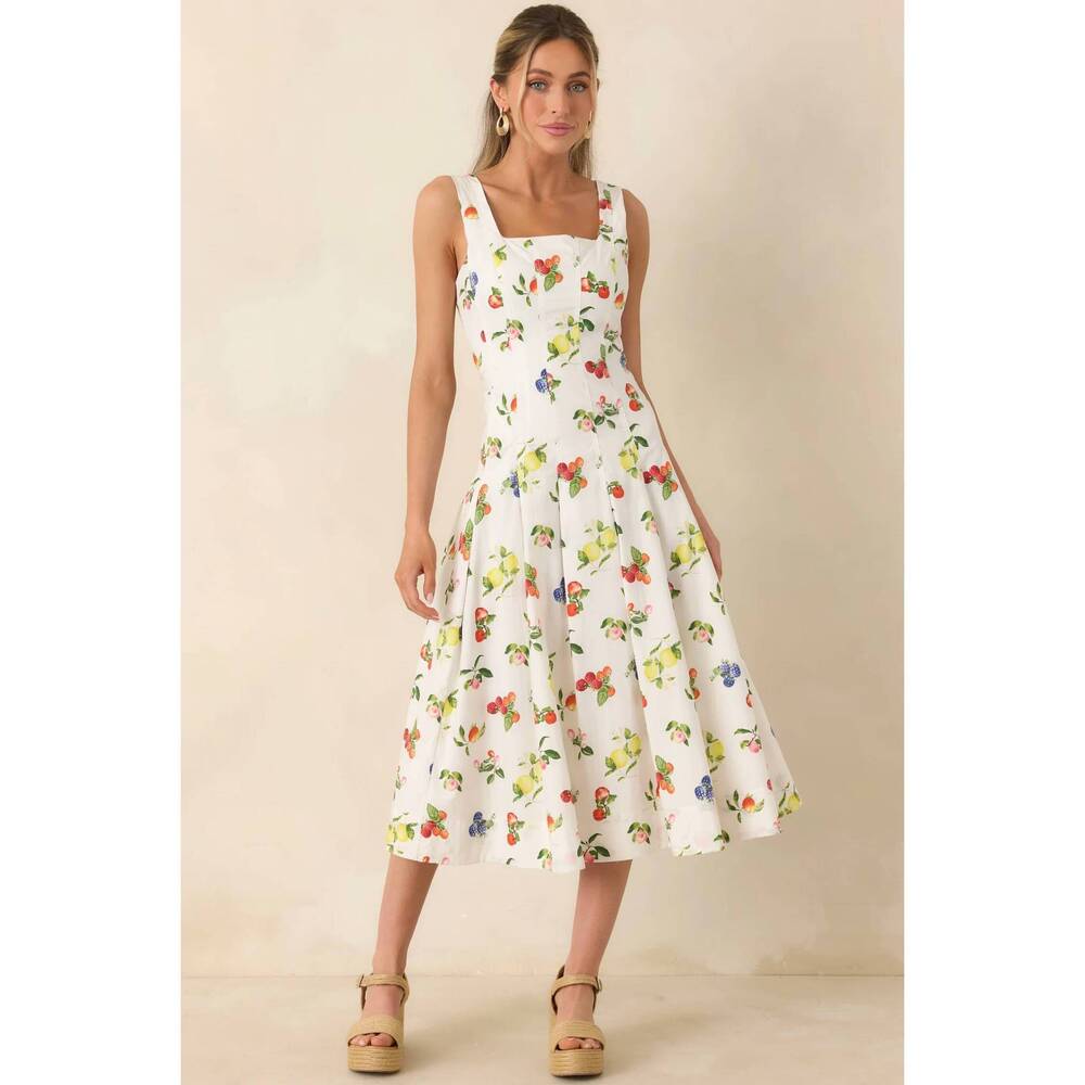 NEW MINKPINK a-line sweet on summer dress in white multi